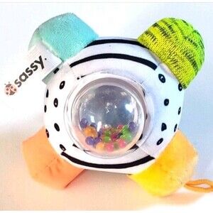 Sassy Bumpy Ball Baby Rattle – Plush Infant Toy for Motor Skills Development
